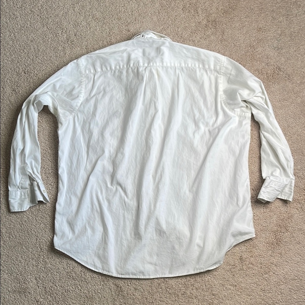 Chaps White Casual Button Down Shirt with Pointed Collar - Picture 7 of 8